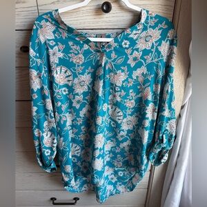 Floral Teal Women's Top